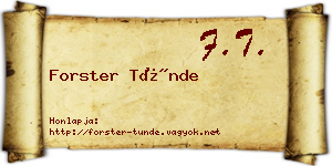 Forster Tünde névjegykártya