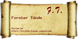 Forster Tünde névjegykártya
