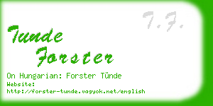 tunde forster business card